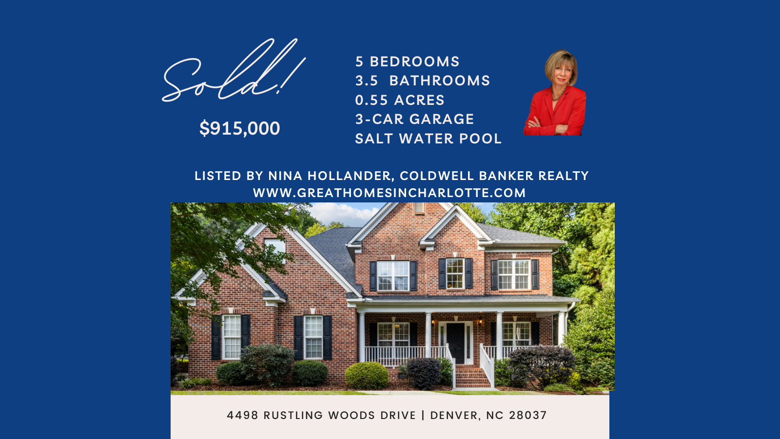 Lake Norman Home Sold: 4498 Rustling Woods Drive In Denver