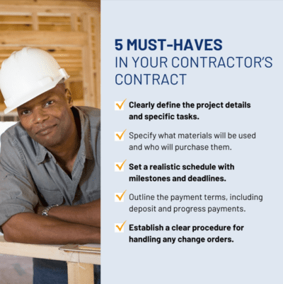 The 5 "must-haves" in your contract with your contractor