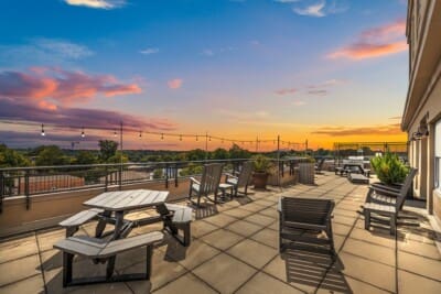 Rooftop terrace at 1320 Fillmore Avenue in Charlotte's Dilworth neighborhood