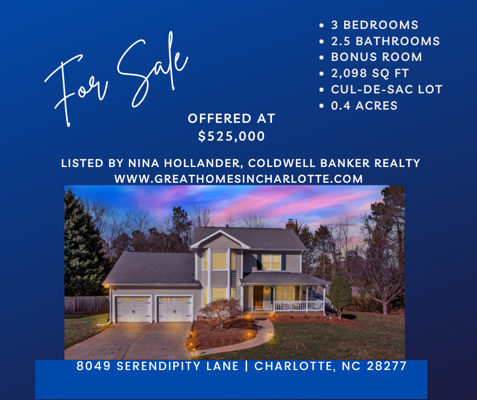 For Sale: 8049 Serendipity Lane: Prime South Charlotte Location